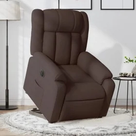 Sillón eléctrico reclinable elevable de tela marrón oscuro by , Armchairs - Ref: Foro24-3205345, Price: 357,99 €, Discount: %