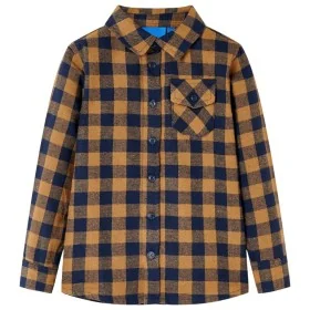 Camisa a cuadros infantil coñac y azul 128 by , Kids T-shirts - Ref: Foro24-12957, Price: 14,00 €, Discount: %