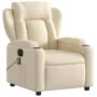 Sillón reclinable de masaje eléctrico tela color crema by , Armchairs - Ref: Foro24-3204479, Price: 312,82 €, Discount: %