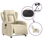 Sillón reclinable de masaje eléctrico tela color crema by , Armchairs - Ref: Foro24-3204479, Price: 312,82 €, Discount: %