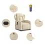 Sillón reclinable de masaje eléctrico tela color crema by , Armchairs - Ref: Foro24-3204479, Price: 312,82 €, Discount: %