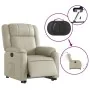 Sillón reclinable elevable eléctrico de cuero sintético crema by , Armchairs - Ref: Foro24-3205165, Price: 376,12 €, Discount: %
