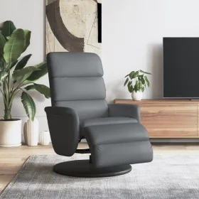 Sillón reclinable con reposapiés cuero sintético gris de , Sillones - Ref: Foro24-356720, Precio: 239,14 €, Descuento: %