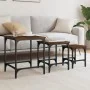 Mesas de centro apilables 3 pzas madera ingeniería roble marrón by , Coffee table - Ref: Foro24-838937, Price: 49,44 €, Disco...