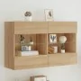 Mueble TV de pared con luces LED roble Sonoma 98,5x30x60,5 cm von , TV-Möbel - Ref: Foro24-837108, Preis: 105,32 €, Rabatt: %