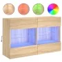 Mueble TV de pared con luces LED roble Sonoma 98,5x30x60,5 cm von , TV-Möbel - Ref: Foro24-837108, Preis: 105,32 €, Rabatt: %