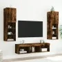 Muebles TV pared con LED 5 pzas madera ingeniería roble ahumado by , TV Furniture - Ref: Foro24-3216608, Price: 158,11 €, Dis...