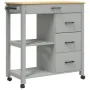 Carrito de cocina MONZA madera maciza de pino 84x40x90 cm by , Kitchen and dining carts - Ref: Foro24-376116, Price: 204,91 €...