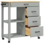 Carrito de cocina MONZA madera maciza de pino 84x40x90 cm by , Kitchen and dining carts - Ref: Foro24-376116, Price: 204,91 €...