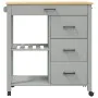 Carrito de cocina MONZA madera maciza de pino 84x40x90 cm by , Kitchen and dining carts - Ref: Foro24-376116, Price: 204,91 €...