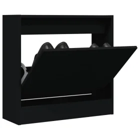 Zapatero de madera de ingeniería negro 60x21x57 cm by , Shoe racks and shoe organizers - Ref: Foro24-839883, Price: 46,95 €, ...