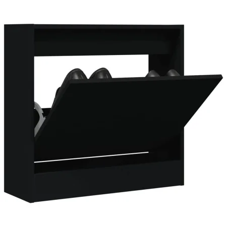 Zapatero de madera de ingeniería negro 60x21x57 cm by , Shoe racks and shoe organizers - Ref: Foro24-839883, Price: 47,13 €, ...
