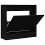 Zapatero de madera de ingeniería negro 60x21x57 cm by , Shoe racks and shoe organizers - Ref: Foro24-839883, Price: 47,13 €, ...