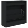 Zapatero de madera de ingeniería negro 60x21x57 cm by , Shoe racks and shoe organizers - Ref: Foro24-839883, Price: 47,13 €, ...