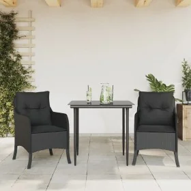 Set comedor de jardín 3 pzas con cojines ratán sintético negro von , Gartensets - Ref: Foro24-3211920, Preis: 296,14 €, Rabat...