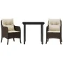 Set comedor de jardín 3 piezas y cojines ratán sintético marrón by , Garden sets - Ref: Foro24-3211941, Price: 287,24 €, Disc...