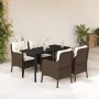 Set comedor de jardín 5 piezas y cojines ratán sintético marrón by , Garden sets - Ref: Foro24-3211943, Price: 505,47 €, Disc...