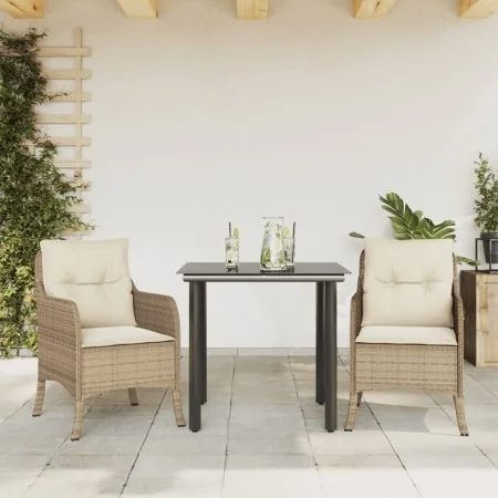Set comedor de jardín 3 pzas con cojines ratán sintético beige by , Garden sets - Ref: Foro24-3211969, Price: 311,12 €, Disco...