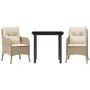 Set comedor de jardín 3 pzas con cojines ratán sintético beige by , Garden sets - Ref: Foro24-3211969, Price: 311,12 €, Disco...