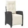 Sillón reclinable de jardín con reposapiés ratán PE negro von , Gartenstühle - Ref: Foro24-365232, Preis: 135,60 €, Rabatt: %