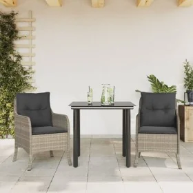 Set comedor de jardín 3 pzas cojines ratán sintético gris claro by , Garden sets - Ref: Foro24-3211997, Price: 272,66 €, Disc...