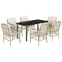Set comedor de jardín 7 pzas con cojines ratán sintético beige by , Garden sets - Ref: Foro24-3212149, Price: 884,74 €, Disco...