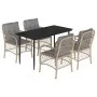Set comedor de jardín 5 pzas con cojines ratán sintético beige de , Conjuntos de jardín - Ref: Foro24-3212154, Precio: 540,18...