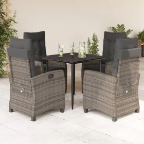 Set comedor de jardín 5 piezas con cojines ratán sintético gris by , Garden sets - Ref: Foro24-3212783, Price: 690,67 €, Disc...