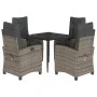 Set comedor de jardín 5 piezas con cojines ratán sintético gris by , Garden sets - Ref: Foro24-3212783, Price: 698,69 €, Disc...