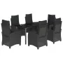 Set de comedor de jardín 7 pzas y cojines ratán sintético negro by , Garden sets - Ref: Foro24-3212757, Price: 918,18 €, Disc...