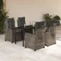 Set comedor de jardín 5 piezas con cojines ratán sintético gris by , Garden sets - Ref: Foro24-3212795, Price: 722,87 €, Disc...