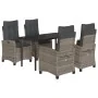 Set comedor de jardín 5 piezas con cojines ratán sintético gris by , Garden sets - Ref: Foro24-3212795, Price: 722,87 €, Disc...