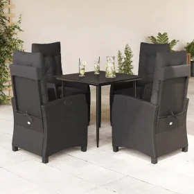 Set de muebles jardín 5 pzas con cojines ratán sintético negro by , Garden sets - Ref: Foro24-3212743, Price: 632,71 €, Disco...