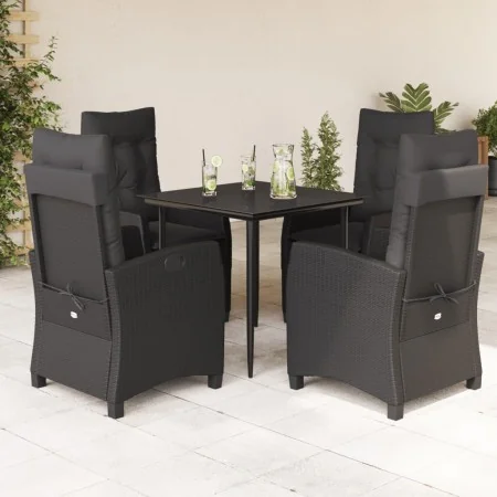 Set de muebles jardín 5 pzas con cojines ratán sintético negro von , Gartensets - Ref: Foro24-3212743, Preis: 630,85 €, Rabat...