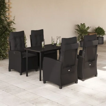 Set de muebles jardín 5 pzas con cojines ratán sintético negro von , Gartensets - Ref: Foro24-3212755, Preis: 646,56 €, Rabat...
