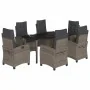 Set comedor jardín 7 pzas y cojines ratán sintético gris by , Garden sets - Ref: Foro24-3212797, Price: 1,00 €, Discount: %