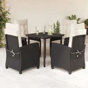 Set de muebles jardín 5 pzas con cojines ratán sintético negro de , Conjuntos de jardín - Ref: Foro24-3212734, Precio: 556,09...