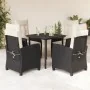 Set de muebles jardín 5 pzas con cojines ratán sintético negro by , Garden sets - Ref: Foro24-3212734, Price: 557,45 €, Disco...