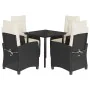 Set de muebles jardín 5 pzas con cojines ratán sintético negro by , Garden sets - Ref: Foro24-3212734, Price: 557,45 €, Disco...