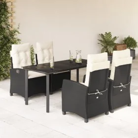Set de muebles jardín 5 pzas con cojines ratán sintético negro by , Garden sets - Ref: Foro24-3212736, Price: 621,89 €, Disco...
