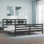 Bettgestell mit schwarzem Massivholzkopfteil 200x200 cm von vidaXL, Betten und Lattenroste - Ref: Foro24-3194465, Preis: 176,...
