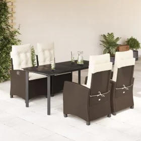 Set comedor de jardín 5 piezas y cojines ratán sintético marrón von , Gartensets - Ref: Foro24-3212776, Preis: 665,39 €, Raba...