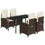 Set comedor de jardín 5 piezas y cojines ratán sintético marrón de , Conjuntos de jardín - Ref: Foro24-3212776, Precio: 650,0...