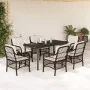 Set comedor de jardín 7 pzas con cojines ratán sintético marrón von , Gartensets - Ref: Foro24-3212121, Preis: 684,64 €, Raba...