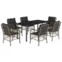 Set comedor jardín 7 pzas y cojines ratán sintético gris de , Conjuntos de jardín - Ref: Foro24-3212135, Precio: 688,18 €, De...