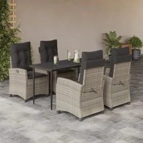Set comedor de jardín 5 pzas cojines ratán sintético gris claro von , Gartensets - Ref: Foro24-3212845, Preis: 670,78 €, Raba...