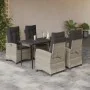 Set comedor de jardín 5 pzas cojines ratán sintético gris claro by , Garden sets - Ref: Foro24-3212845, Price: 670,78 €, Disc...