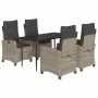 Set comedor de jardín 5 pzas cojines ratán sintético gris claro by , Garden sets - Ref: Foro24-3212845, Price: 670,78 €, Disc...