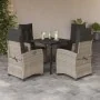 Set comedor de jardín 5 pzas cojines ratán sintético gris claro von , Gartensets - Ref: Foro24-3212853, Preis: 605,62 €, Raba...