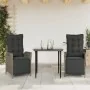 Set comedor de jardín 3 piezas con cojines ratán sintético gris de , Conjuntos de jardín - Ref: Foro24-3213420, Precio: 404,3...
